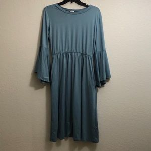 Light blue renaissance bat wing sleeve dress